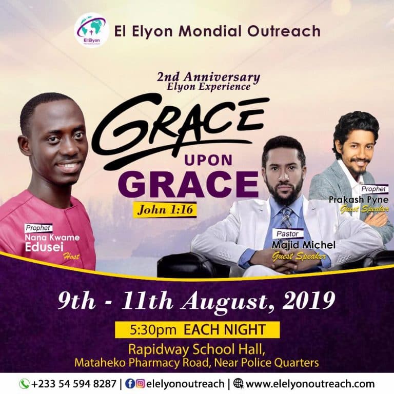 El Elyon Mondial Outreach celebrates 2nd Anniversary with 3 days power night Dubbed: Elyon Experience under the theme “Grace upon Grace “
