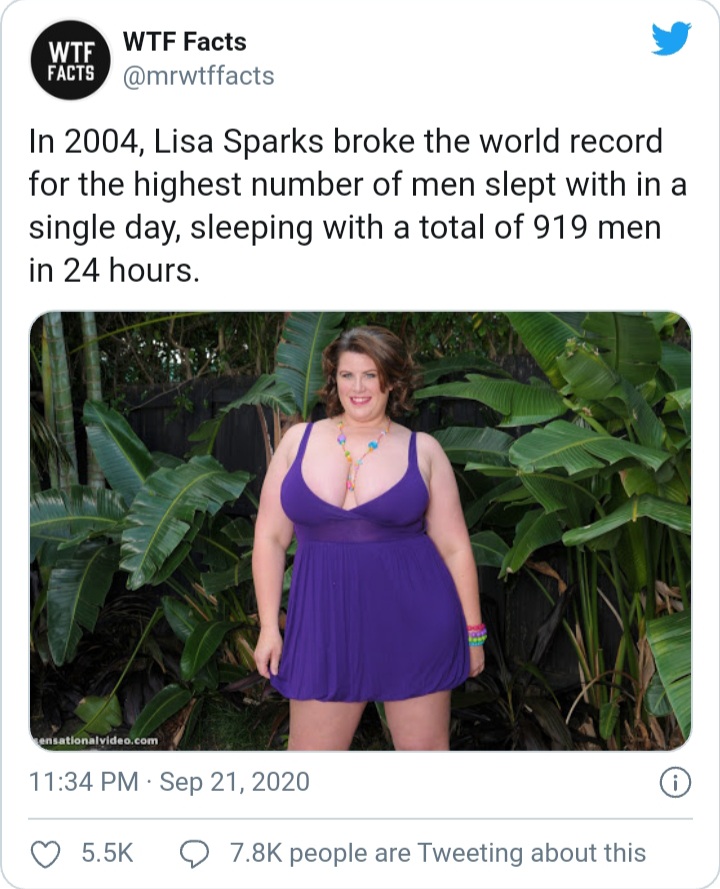 Meet The Woman Who Holds The World Record For Sleeping With 919 Men In